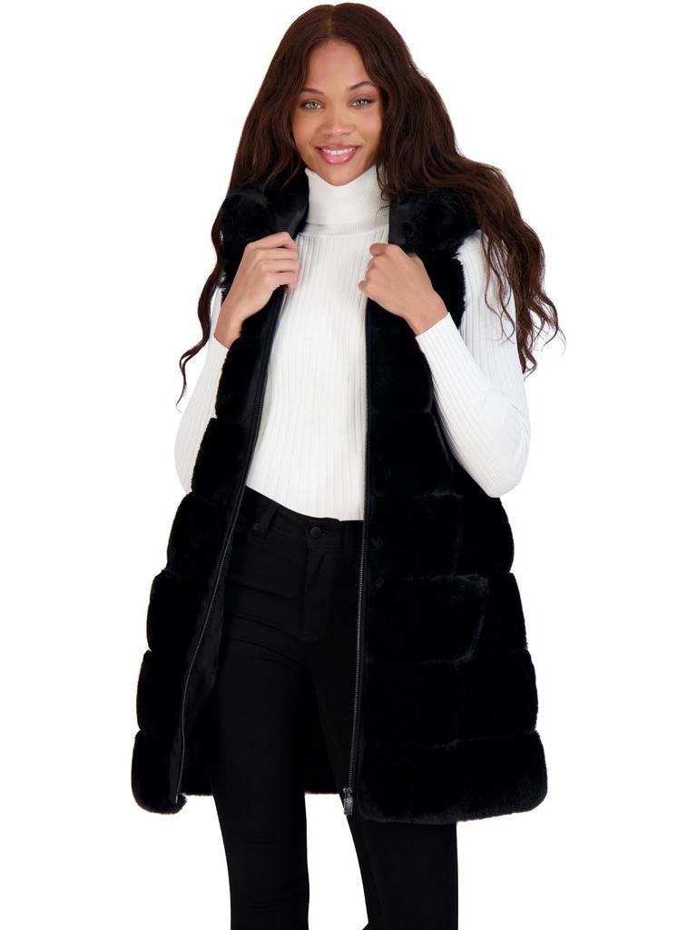 Via Spiga Womens Water Resistant Plush Outerwear Vest