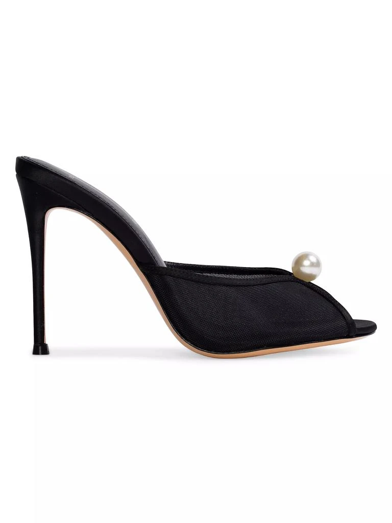 Black Suede Studio Sadie 100MM Satin Sandals 1