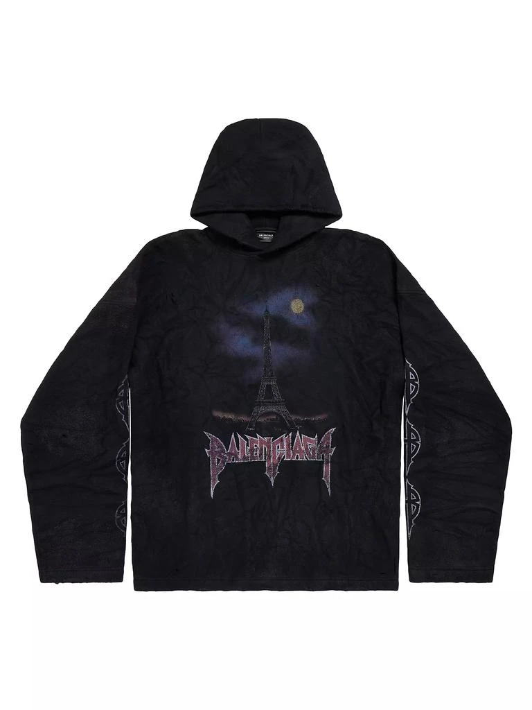 Balenciaga Paris Moon Crinkled Large Fit Hoodie 1