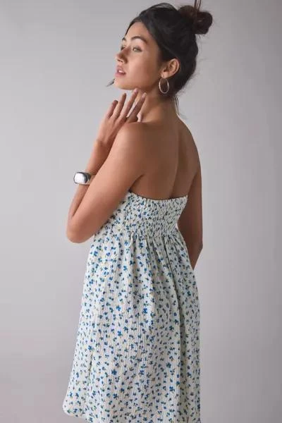 Kiss The Sky Kiss The Sky Ditsy Floral Strapless Babydoll Mini Dress 2