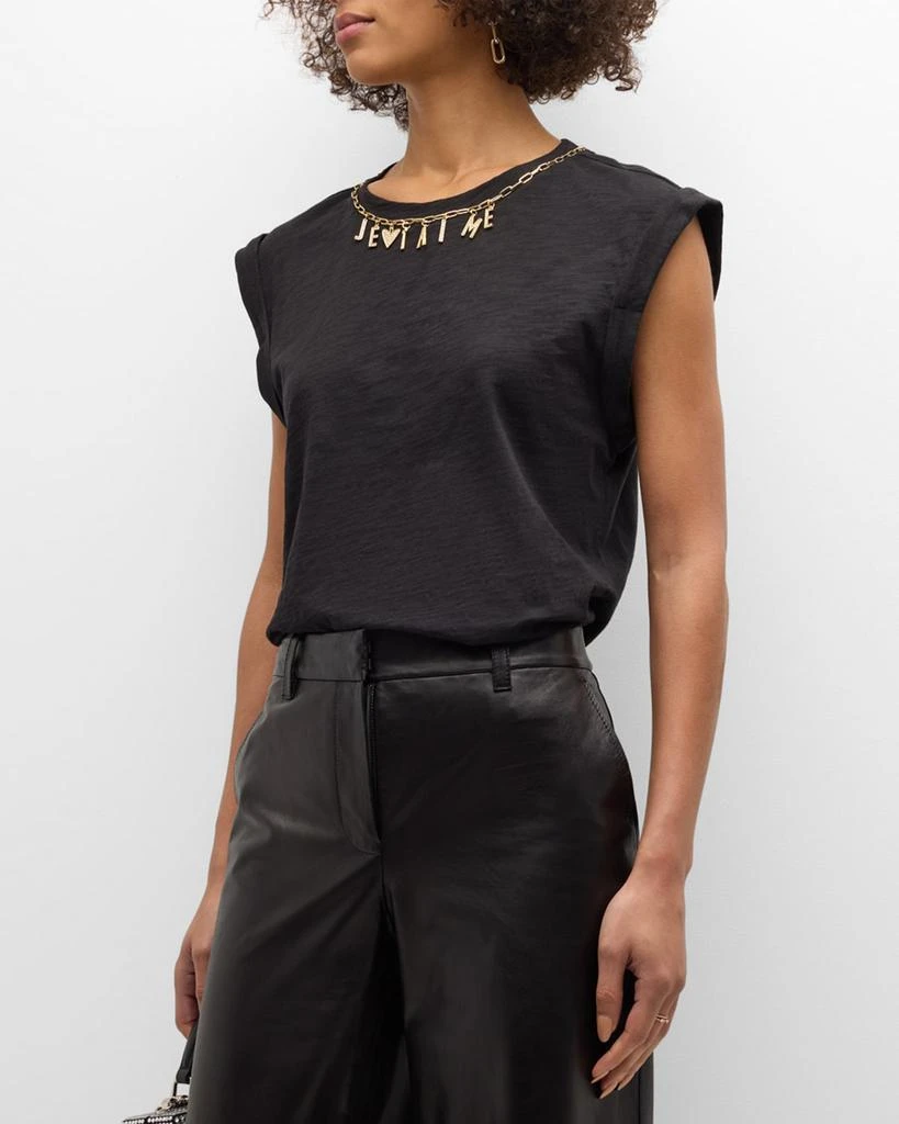 Cinq a Sept Bella Je T'aime Necklace Sleeveless T-Shirt 1