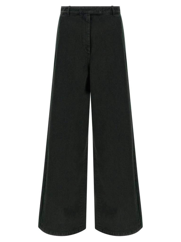 Dries Van Noten Dries Van Noten Wide-Leg Velvet Insert Jeans 1