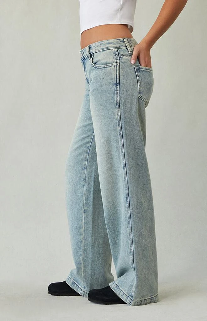 PacSun Casey Low Rise Baggy Jeans Medium Indigo Wash Tint 3