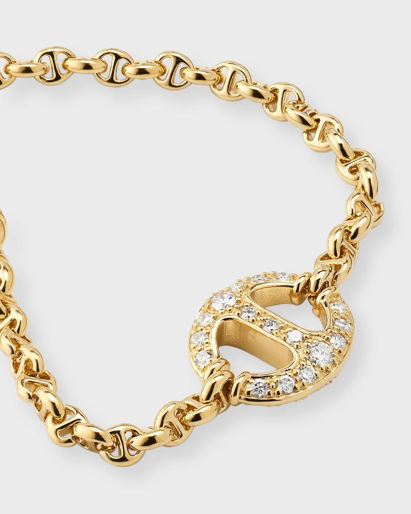 Hoorsenbuhs 18K Yellow Gold Micro Chain Bracelet with Diamonds 3