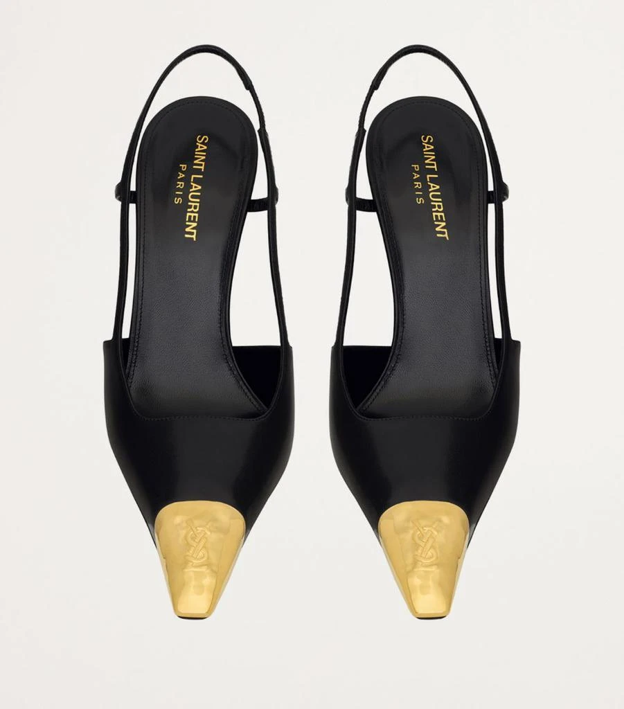 Yves Saint Laurent Leather Jeanne Slingback Pumps 110 3