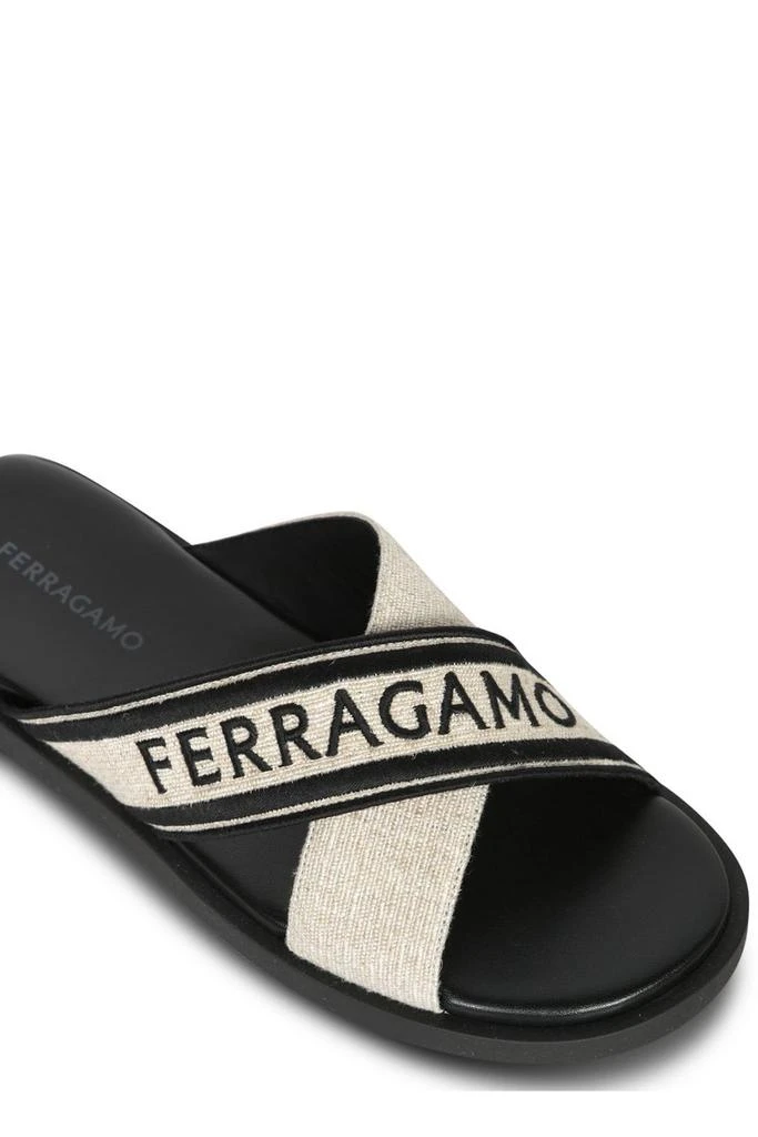 Salvatore Ferragamo Ferragamo Crossover-Strap Slip-On Sandals 4