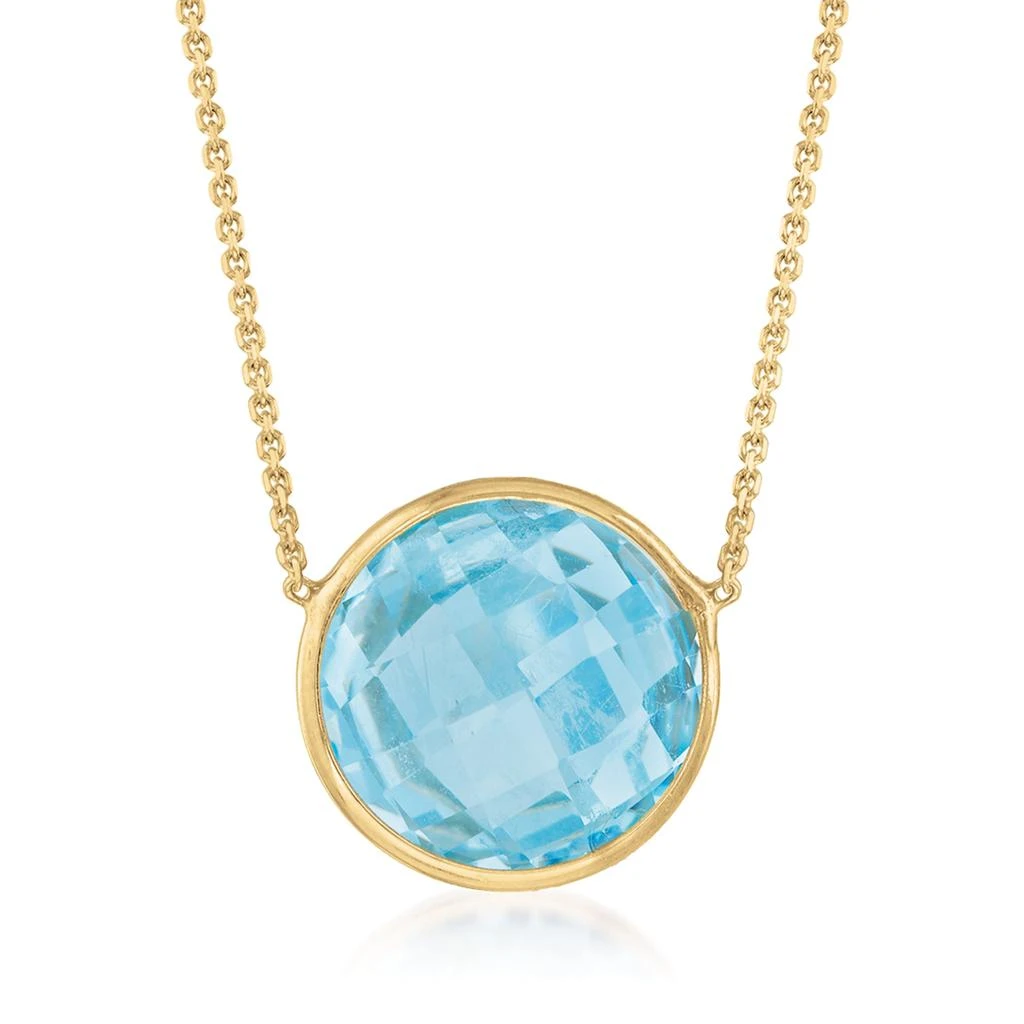 Ross-Simons Sky Blue Topaz Necklace in 14kt Yellow Gold 1