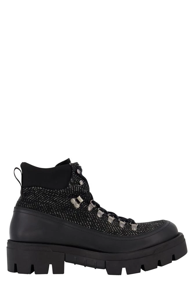 KARL LAGERFELD PARIS Mixed Media Lug Sole Combat Boot 3