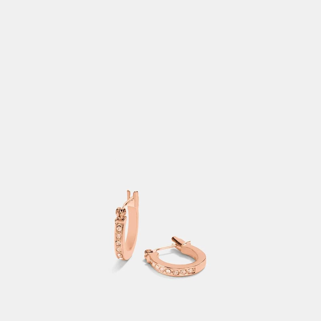 Coach Pave Signature Huggie Earrings 1