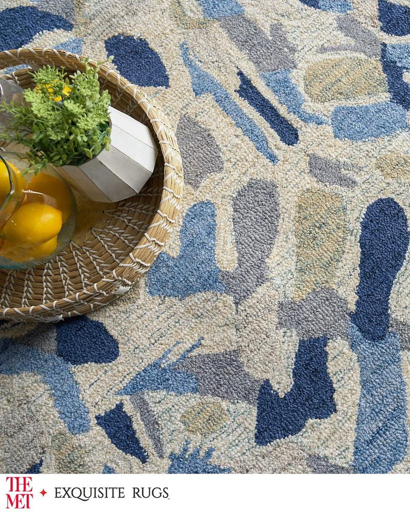 Exquisite Rugs Botanica Hand-Tufted Navy/Ivor Rug, 9' x 12' 6