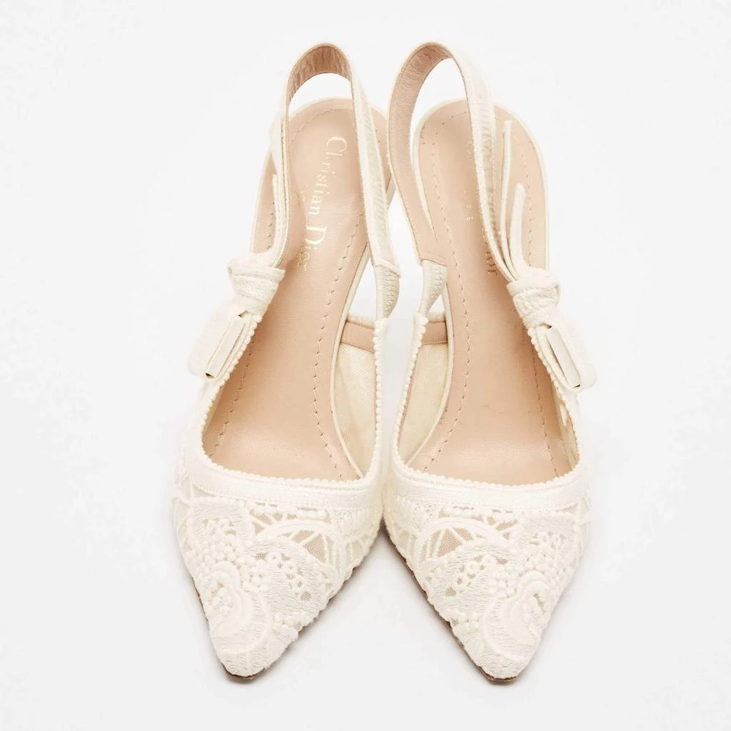 Dior Dior White Lace J'Adior Slingback Pumps Size 40 3