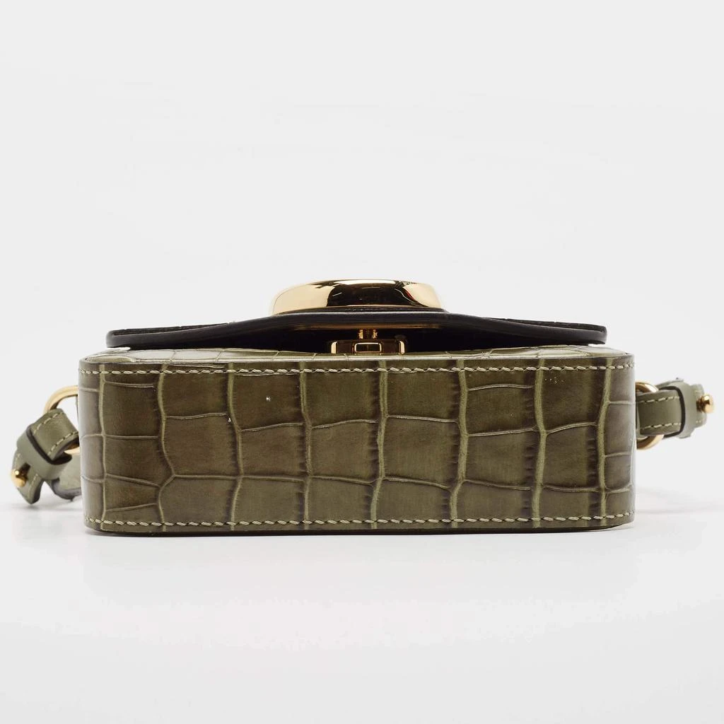 Chloé Chloé Two Tone Green Croc Embossed Leather Mini C Top Handle Bag 7