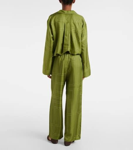 Totême Monogram silk twill wide-leg pants 3