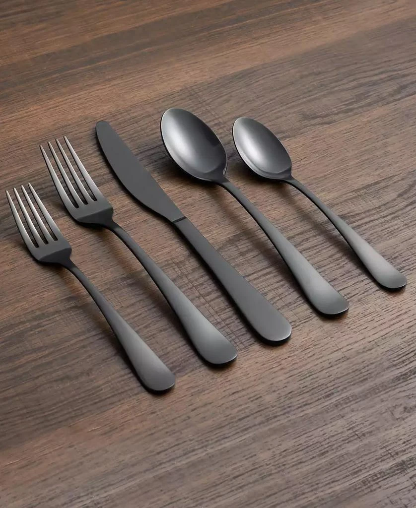 Cambridge Silversmiths Rhiannon Black Satin 45 Piece Flatware Set, Service For 8 3
