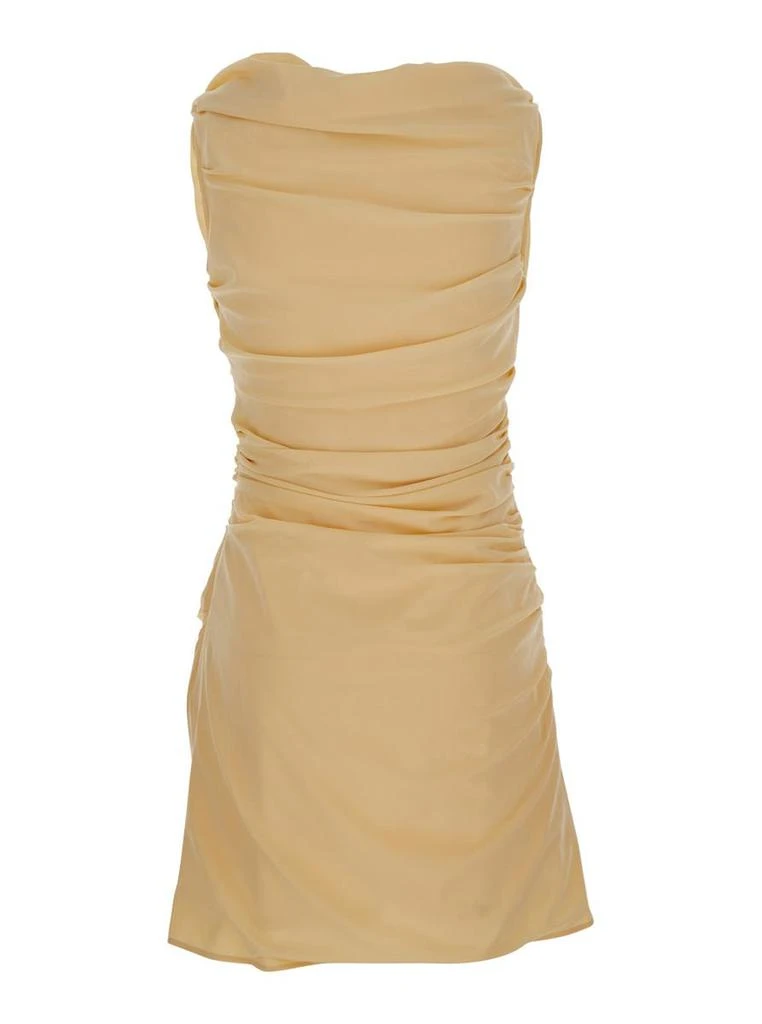 Shop 'The Rita' Beige Dress With V-Neck And Draped Details In Cotton Woman  on Sale at BeyondStyle  Get 38% Off 'The Rita' Beige Dress With V-Neck And  Draped Details In Cotton