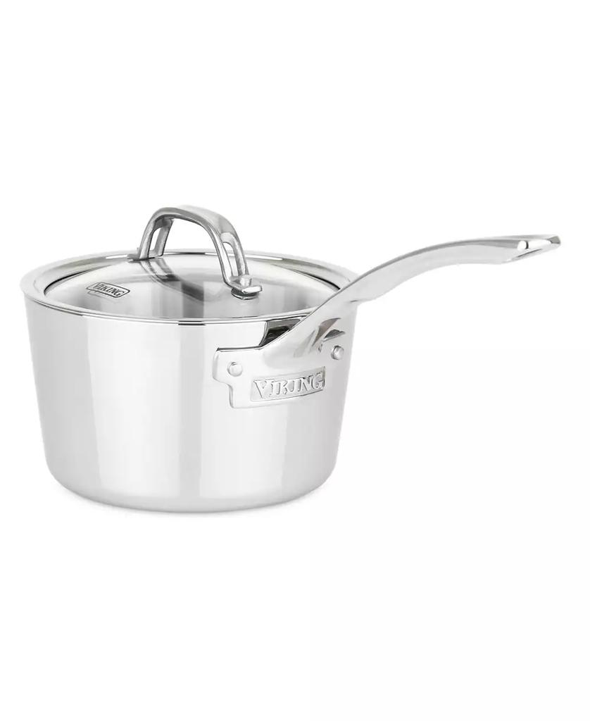 VIKING Contemporary 3-Ply Stainless Steel 2.4-Quart Sauce Pan with Glass Lid
