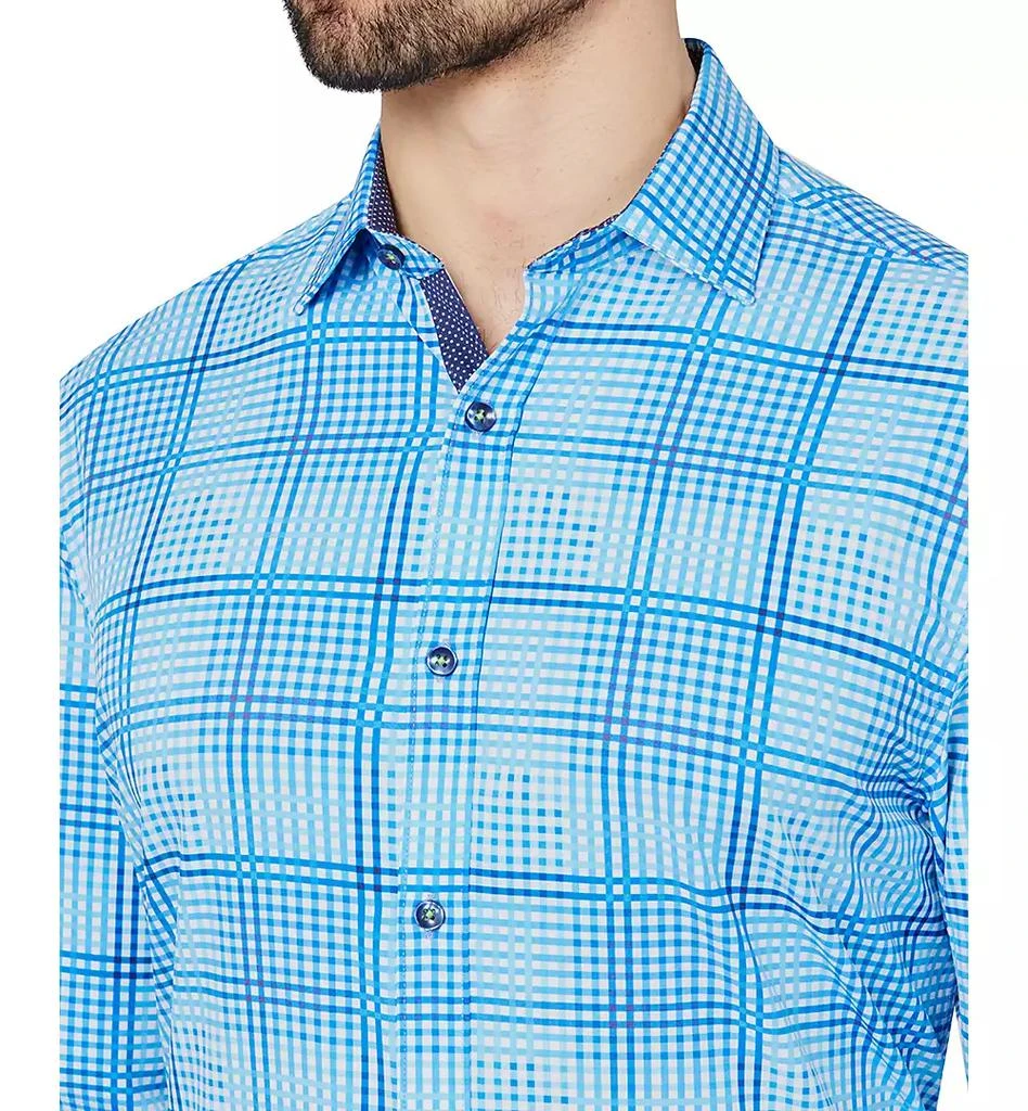 Society of Threads Men's Slim Fit Non-Iron Check-Print Performance Stretch Dress Shirt 3