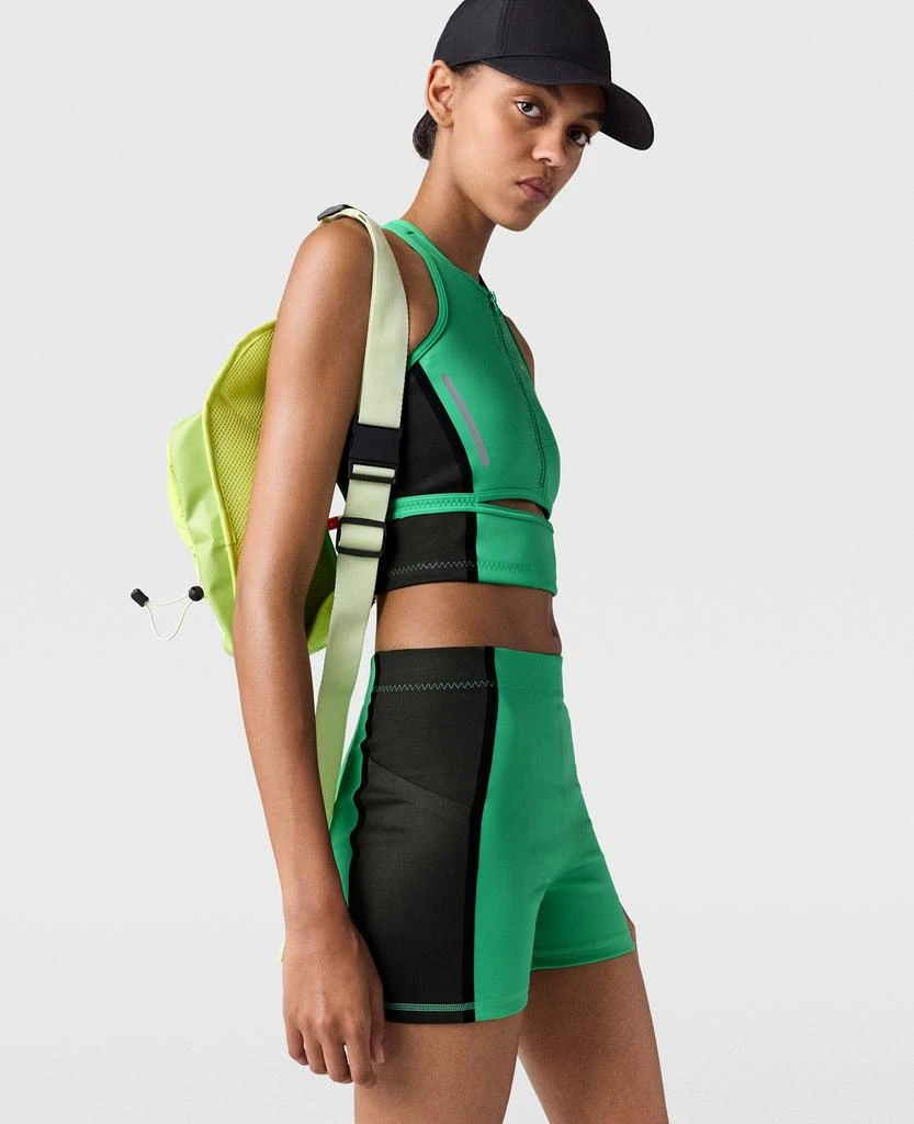 Stella McCartney Stella McCartney - TrueLife Leggings Shorts, Woman, Hellgrün/Carbon Black, Size: S 1
