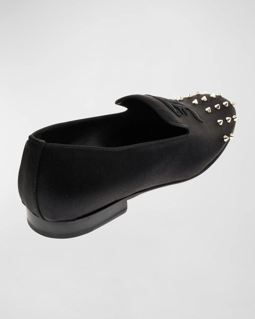 John Galliano Paris Men's Embroidered Monogram Studded Leather Loafers 3