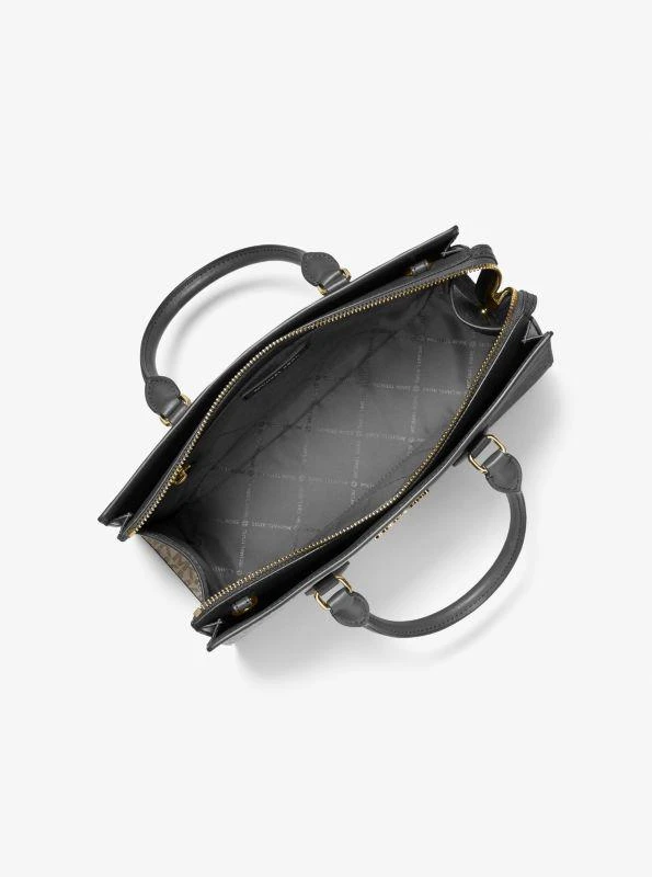 Michael Kors Sheila Medium Two-Tone Metallic Signature Logo Satchel 2