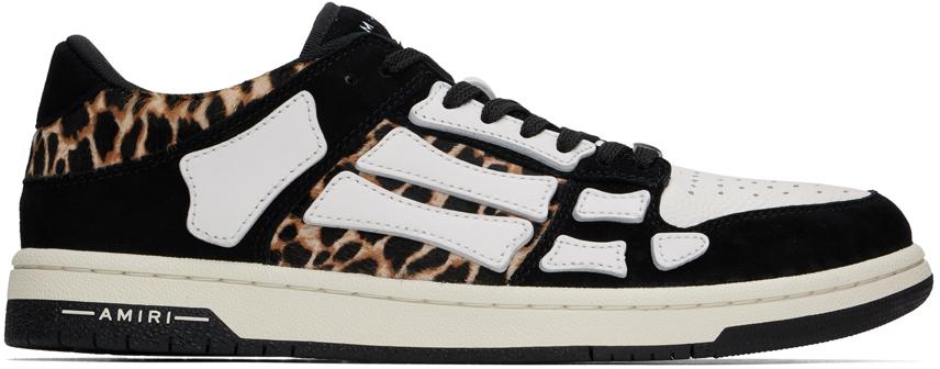 Shop Black & White Leopard Skel-Top Low Sneakers on Sale at Shop Black & White Leopard Skel-Top Low Sneakers on Sale at