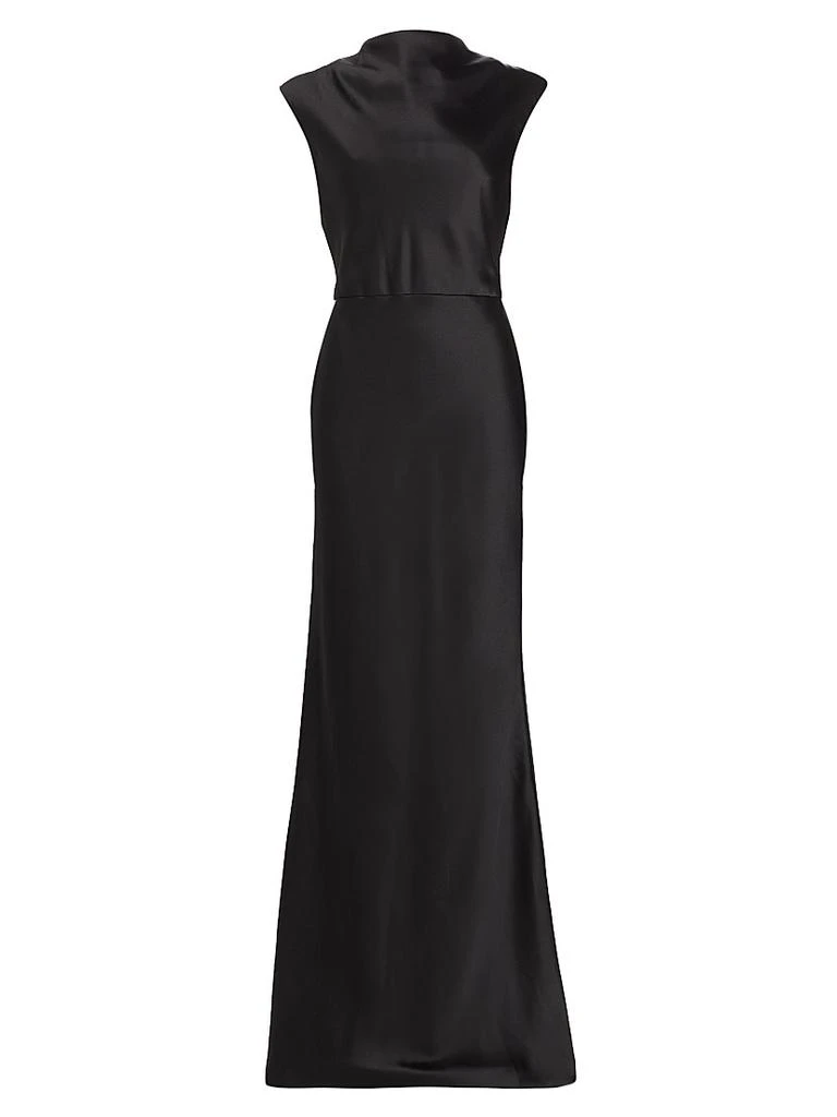 amsale black dress P359S - The Slouch - Draped Bodice Gown Champagne / 14 main image 1