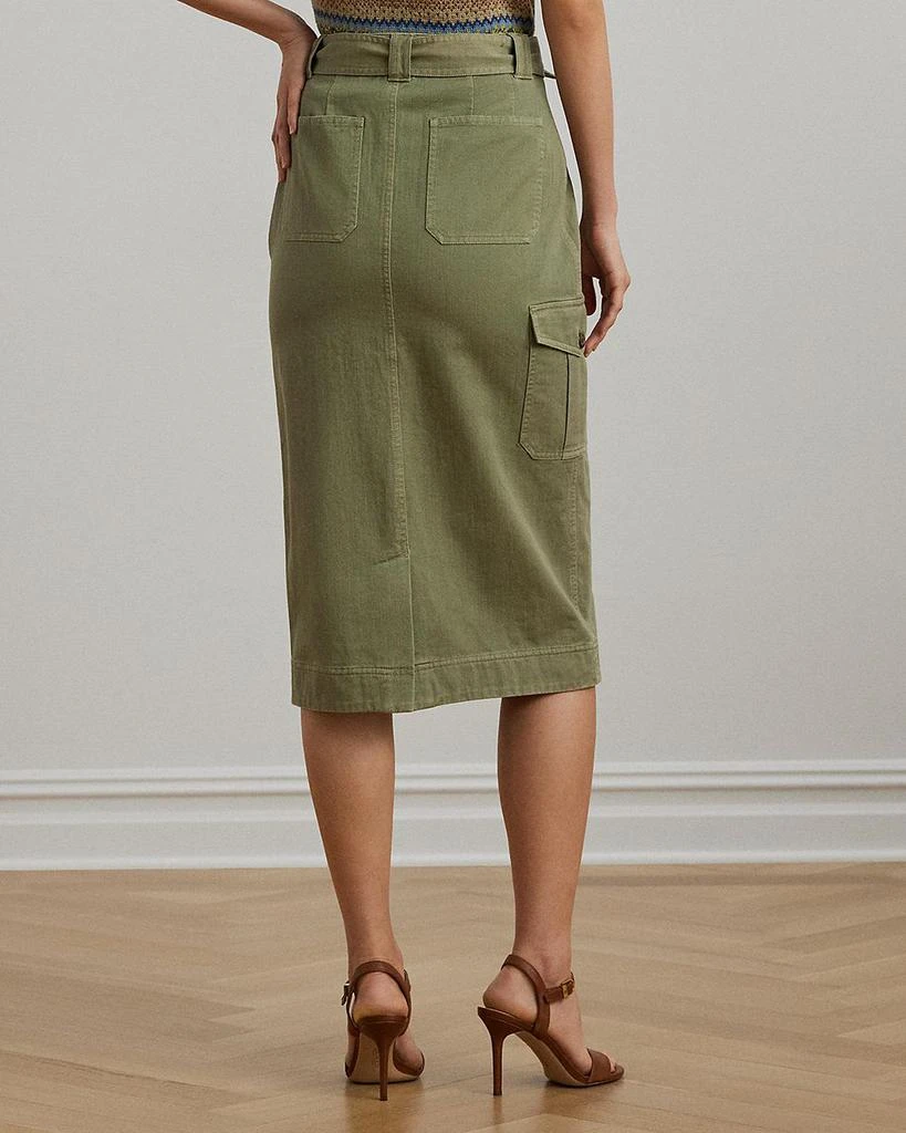 Ralph Lauren Belted Cotton Twill Pencil Skirt 3