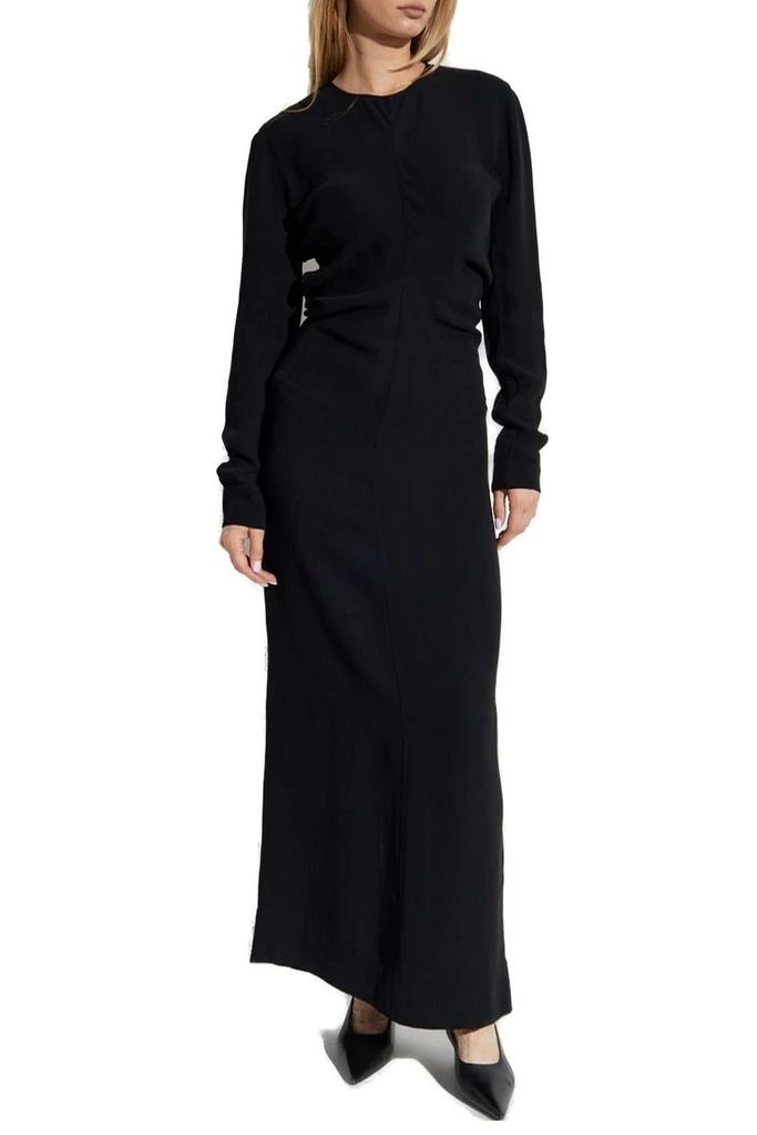 chinese dress ladies Slouch waist basketweave dress black – TOTEME main image 1