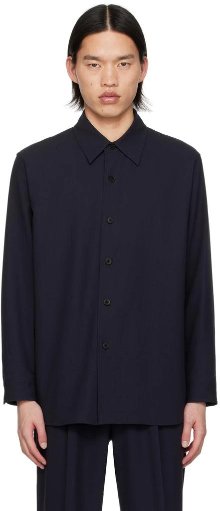 AURALEE Navy Button Up Shirt 1