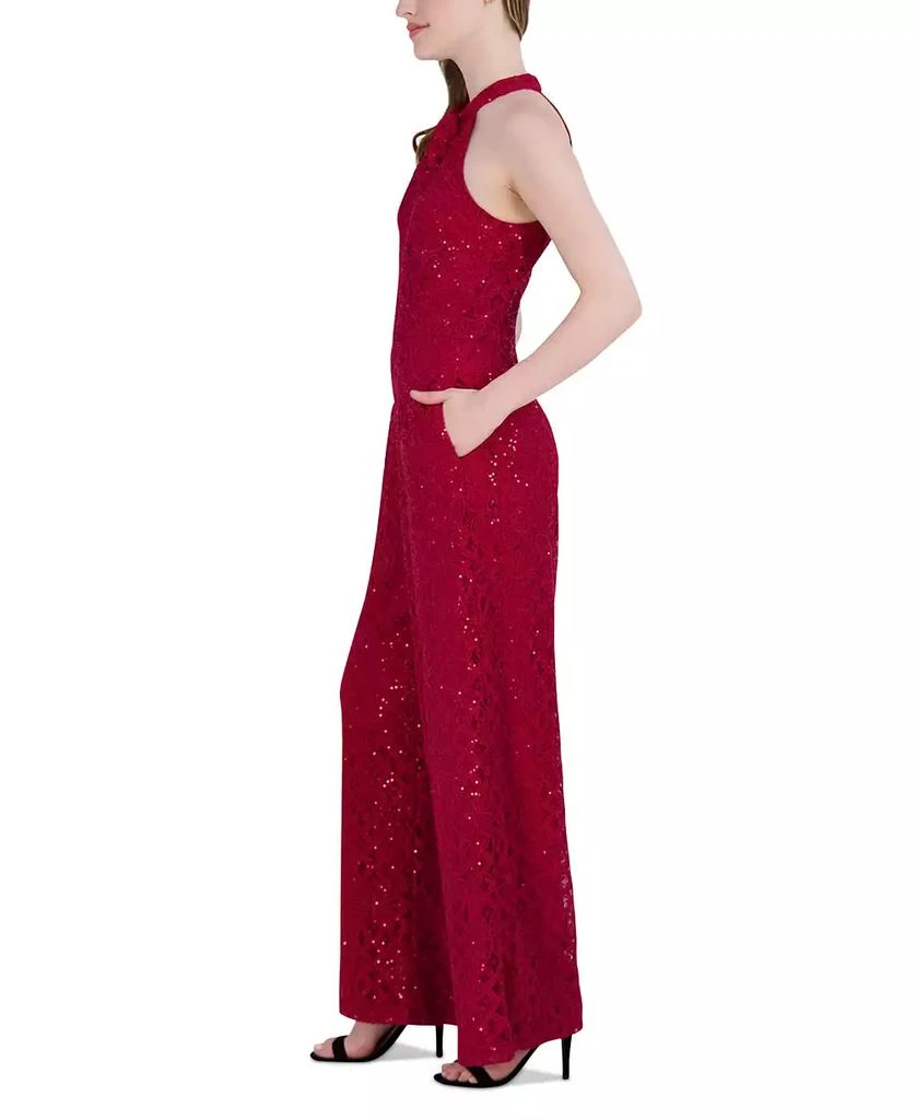 julia jordan Women's Sequin-Lace Halter Twist-Neck Jumpsuit 3