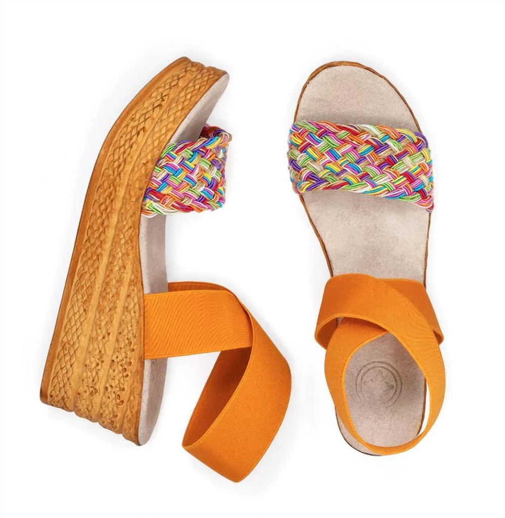 CHARLESTON SHOE CO. Bermuda Shoe In Orange/rainbow 1