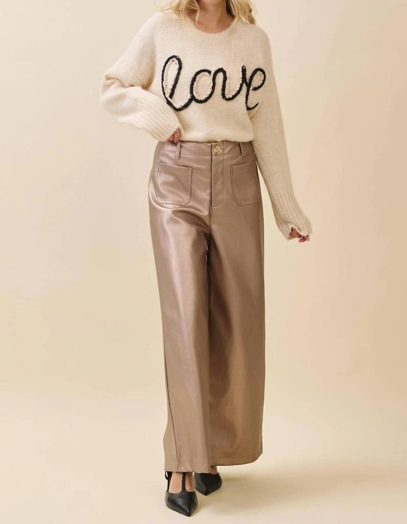 GeeGee X Lovelo Geegee X Lovelo - Metallic Wide-Leg Faux Leather Pants 7
