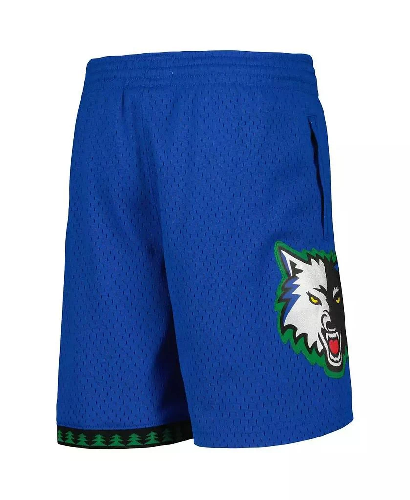 Mitchell & Ness Mitchell Ness Big Boys and Girls Blue Minnesota Timberwolves Hardwood Classics Swingman Shorts 2