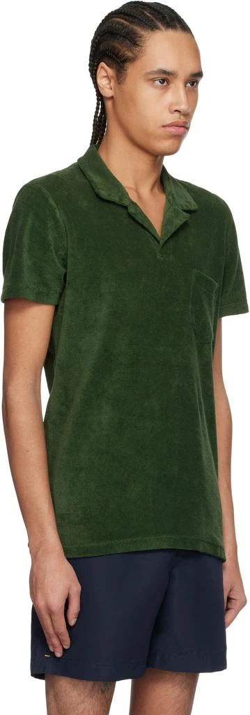 ORLEBAR BROWN Green Terry Towelling Polo 2