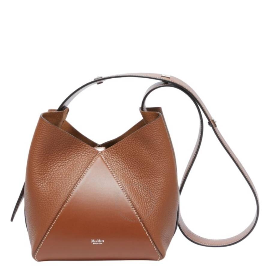 Max Mara Summer Marine xsバッグ Extra-Small raffia-look fabric Marine bag, dark brown