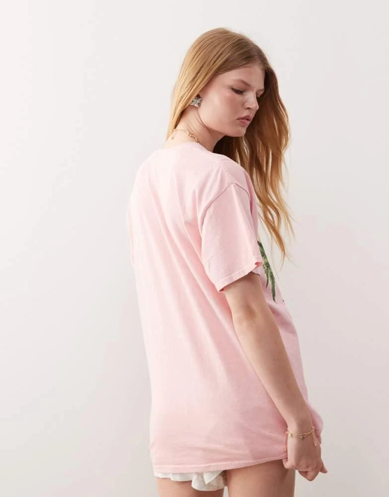 Reclaimed Vintage Reclaimed Vintage oversized t-shirt with palm tree holiday print in pink 4