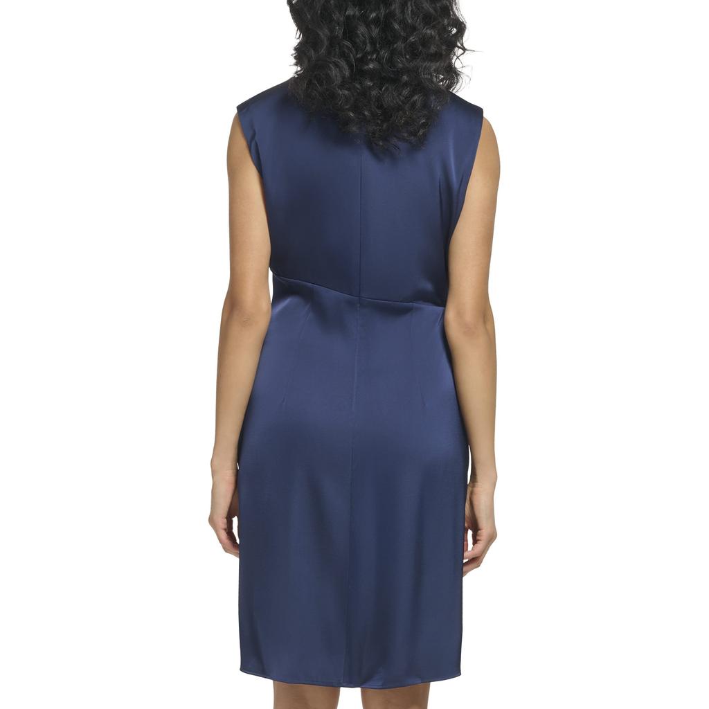 DKNY Sleeveless Ruffled Fit-and-Flare Mixed Media Dress