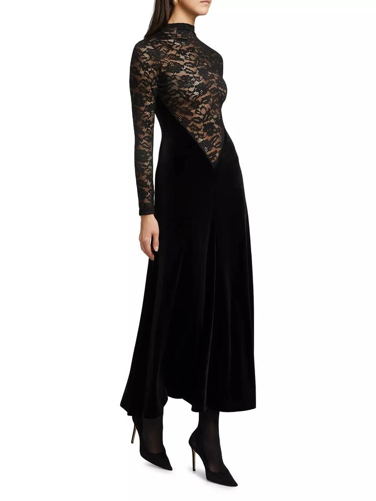 Ronny Kobo Martha Velvet-Lace Long-Sleeve Maxi Dress 4