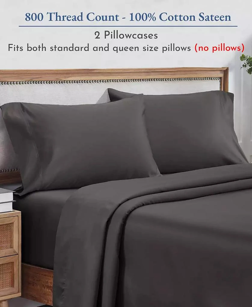 California Design Den Luxury 800 Thread Count 2 Standard Pillowcases, 100% Cotton Sateen, Soft, Smooth
Thick, Fits Standard
Queen Size Pillows 3