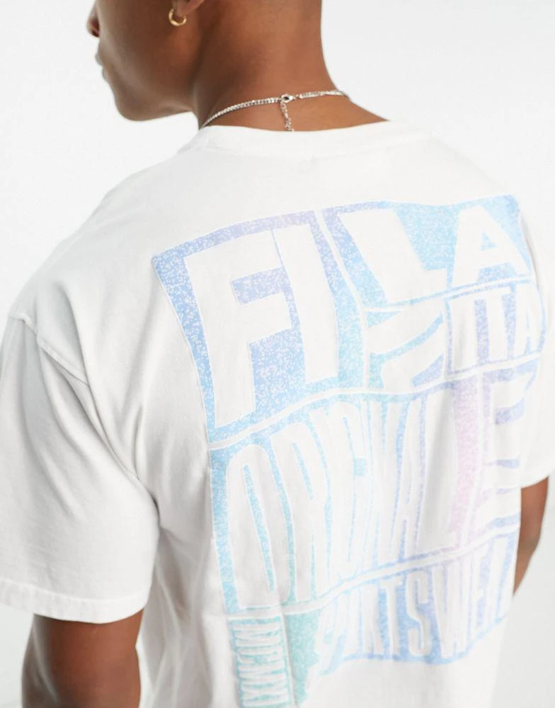 Fila Fila t-shirt with wavy logo back print in white 3