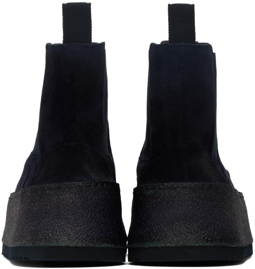 Marsèll SSENSE Exclusive Navy Parapana Beatles Boots