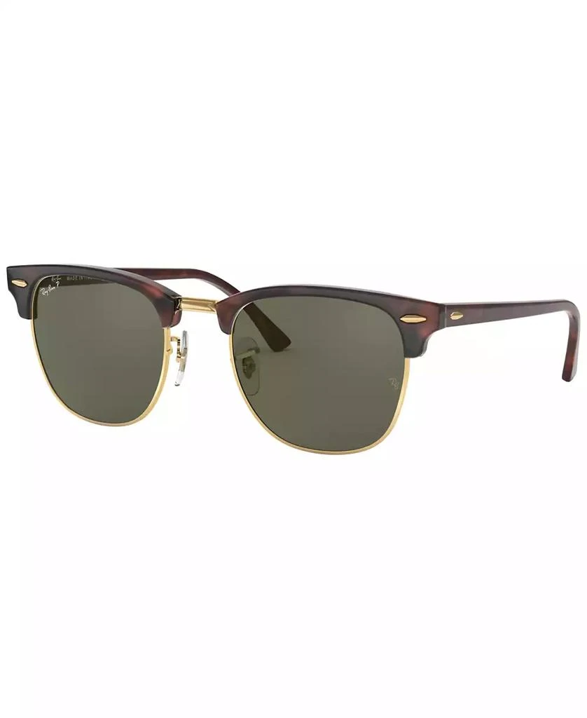 Ray-Ban Unisex Polarized Low Bridge Fit Sunglasses, RB3016F CLUBMASTER CLASSIC 55 1