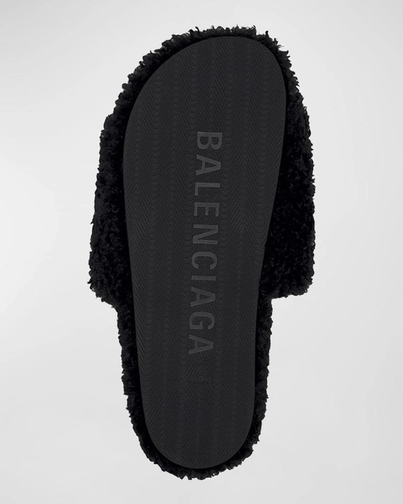 Balenciaga Faux Fur Slide Sandals 7