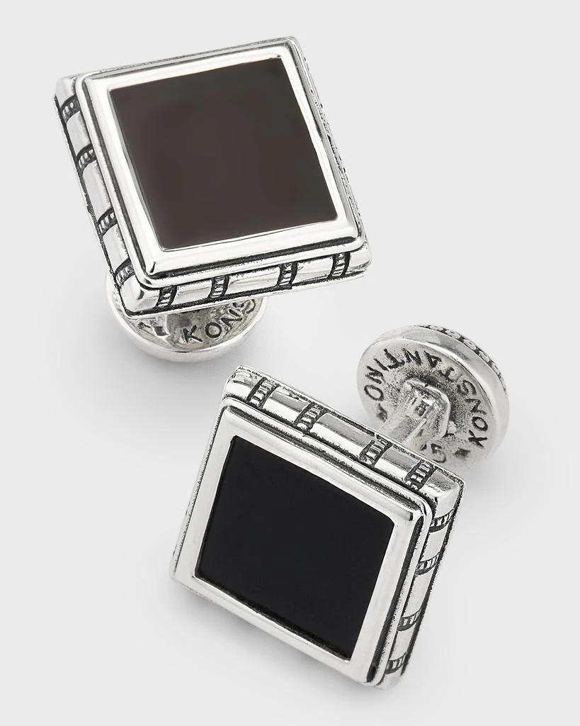 Konstantino Men's Sterling Silver and Black Onyx Square Cufflinks 3