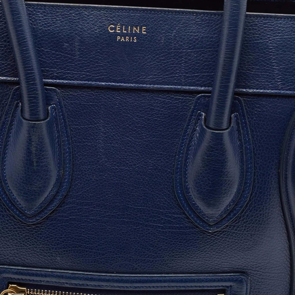 Celine Celine Navy Blue Leather Mini Luggage Tote 6