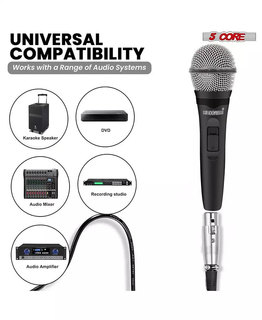 5 Core Microphone For Singing Karaoke Mic XLR Dynamic Mic Cardioid Unidirectional Microfono - 2PCS 9