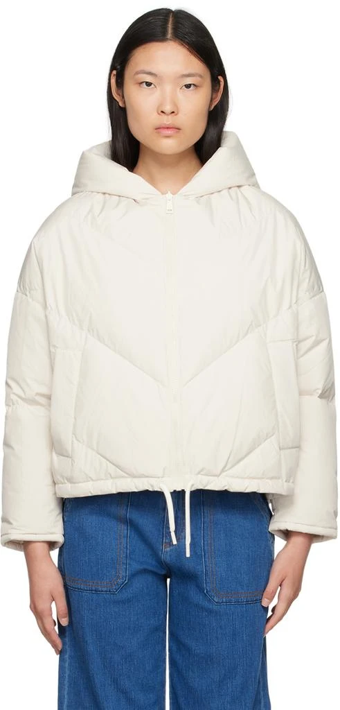 Yves Salomon White Reversible Down Jacket 1