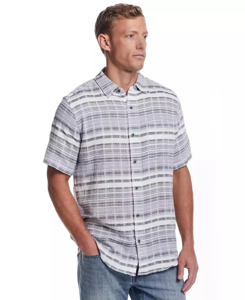 Weatherproof Vintage Men's Short Sleeve Dobby Stripe Button-Front Shirt 2
