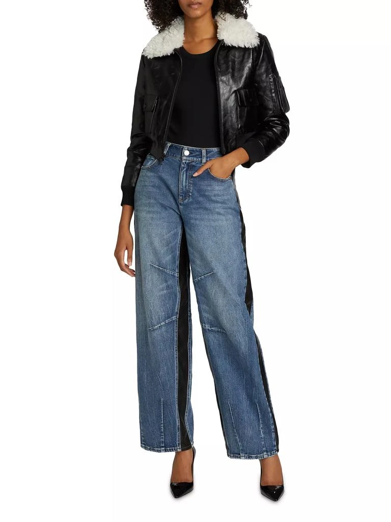 Alice + Olivia Parker Denim Wide-Leg Crop Jeans 2