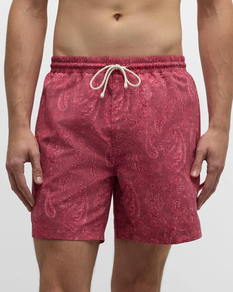 Brunello Cucinelli Men's Paisley-Print Drawstring Swim Shorts 3